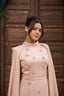 Embellished Cape Evening Dress Powder Pink