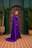 Embellished Cape Evening Dress Purple