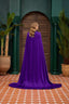 Embellished Cape Evening Dress Purple