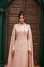 Embellished Cape Evening Dress Powder Pink