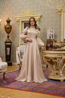 Bowknot Evening Dress Beige