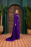 Embellished Cape Evening Dress Purple
