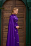 Embellished Cape Evening Dress Purple