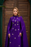 Taşlı Pelerin Evening Gown