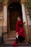 Afife Evening Gown in Burgundy