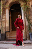 Afife Evening Gown in Burgundy