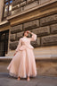 Lal Evening Gown in Powder Pink